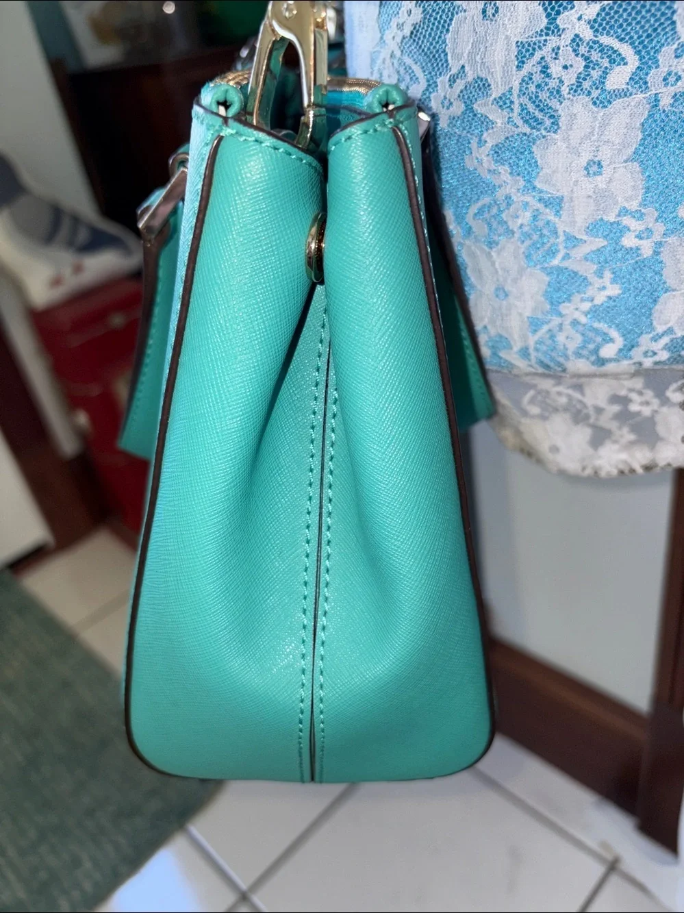 kate spade Satchel  crossbody bag, shoulder bag turquoise saffiano gold hardware